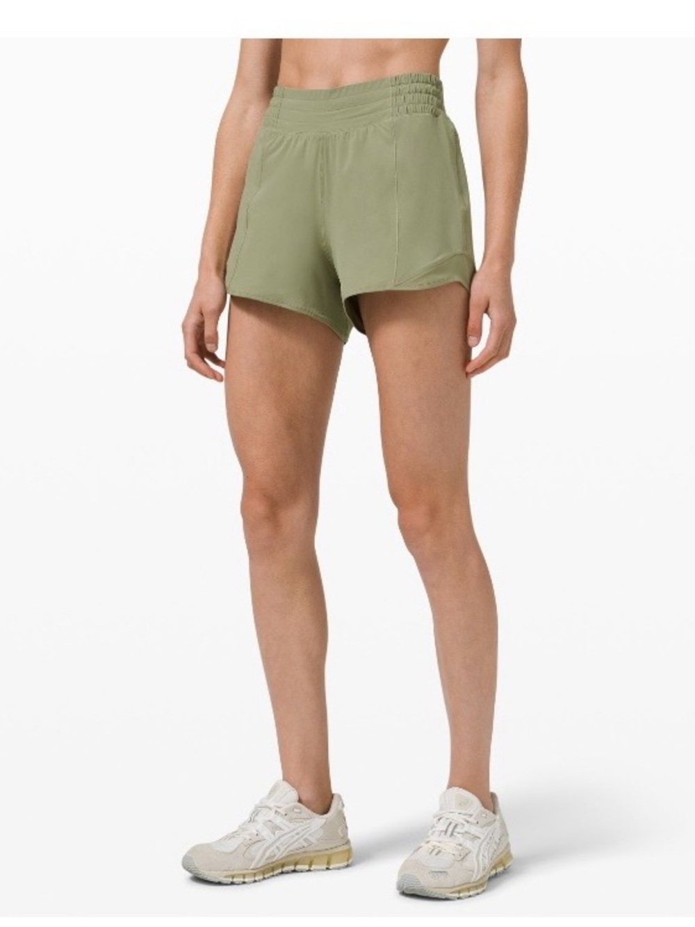 Lululemon Hotty Hot High-Rise Lined
Short 4' in Rosemary Green
